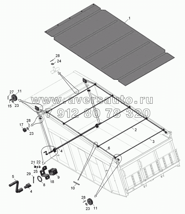 65115-8508010 Установка тента